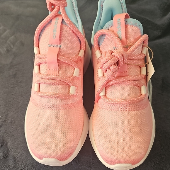 Adidas Kids Cloudfoam Pure 2.0 Pink Sneakers Size 2 - Picture 2 of 7
